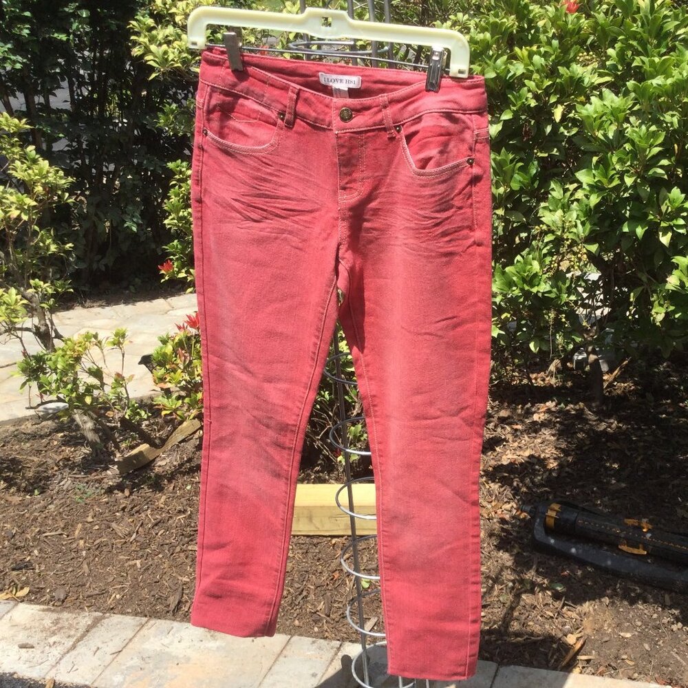 I Love H81 Red with white thread Jean